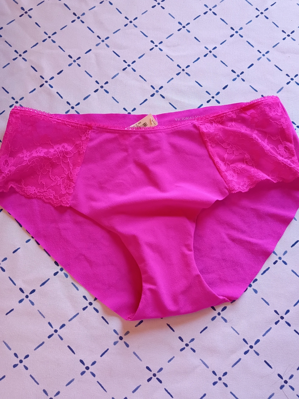 Victoria's Secret Bright Pink Lace Trim Bikini Panty
